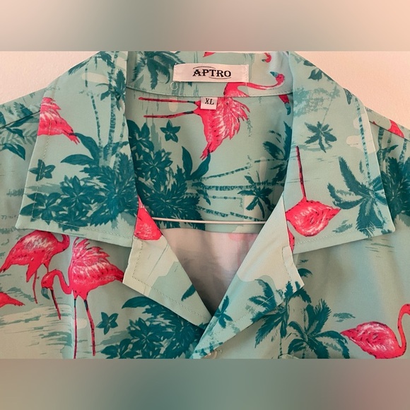 Aptro Tropical Hawaiian Short Sleeve Button Down Shirt Msn’s Sz XL - Picture 3 of 15